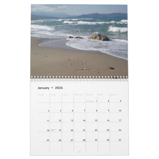 Kalender voor strandtaferelen 2026 (Jan 2026)