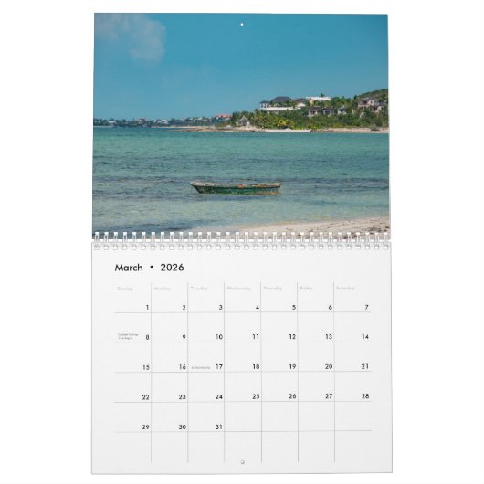 Kalender voor Turks- en Caicosewanden (Mar 2026)