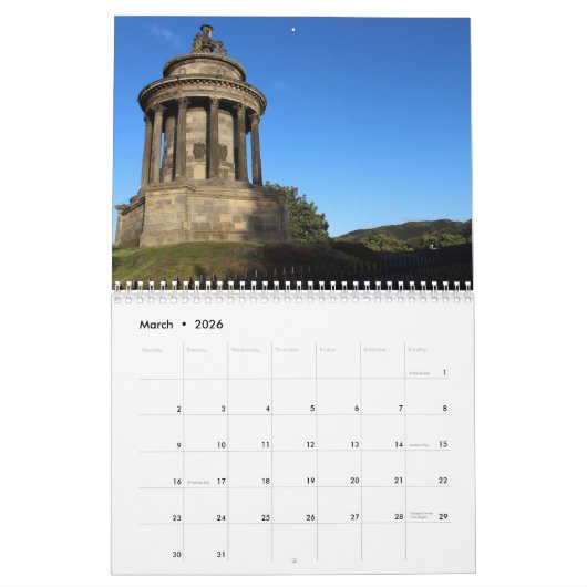 kalender voor uitzichten in Edinburgh (Mar 2026)
