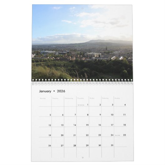 kalender voor uitzichten in Edinburgh (Jan 2026)