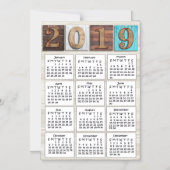 Kalender voor verst hout 2019 magnetische uitnodiging (Voorkant)