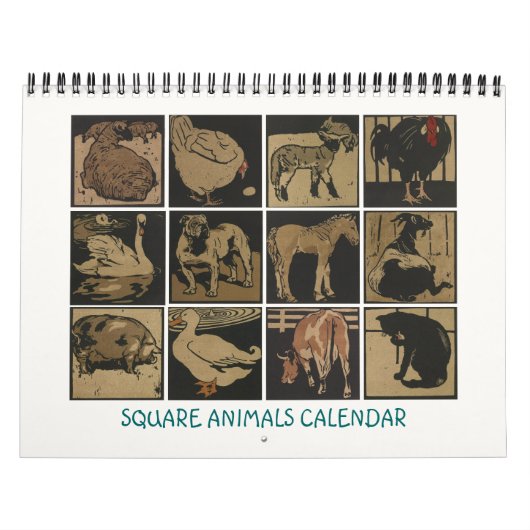 Kalender voor vierkantsdieren - Schema's op de wer (Hoes)