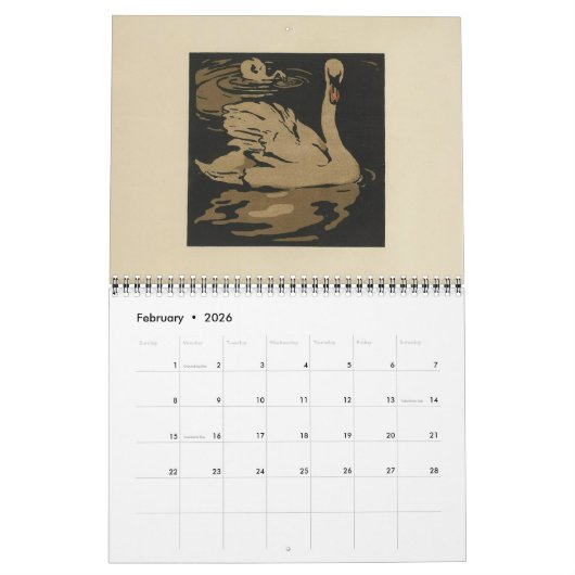 Kalender voor vierkantsdieren - Schema's op de wer (Feb 2026)