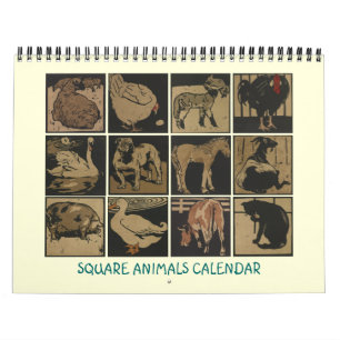 Kalender voor vierkantsdieren - Schema's op de wer