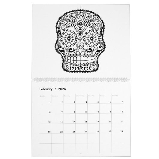 Kalender voor volwassen suikerschedel (Feb 2026)