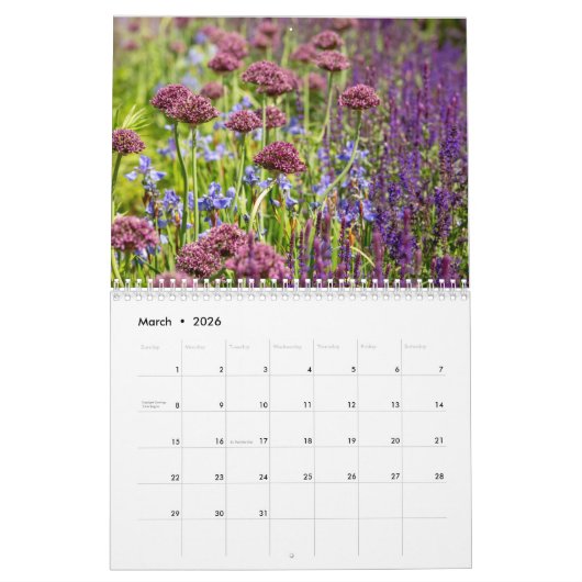 Kalender voor wilde dieren en bloemen (Mar 2026)