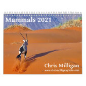 Kalender voor zoogdieren 2021 door Chris Milligan (Hoes)