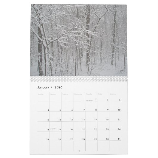 Kalender - vriendelijk bos (Jan 2026)