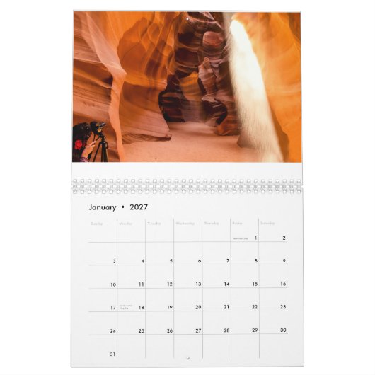 Kalender, watervallen van lichte, landschapsfoto's kalender (Jan 2027)