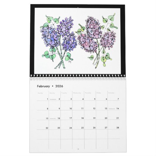 Kalender - Waterverf & Inktschilderijen. (Feb 2026)