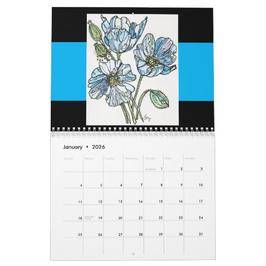 Kalender - Waterverf & Inktschilderijen. (Jan 2026)