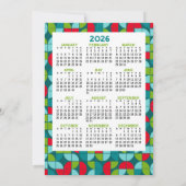 Kalender Wensen Vrede Vreugde Zakelijke Kerstmis Feestdagenkaart (Achterkant)