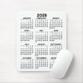 Kalender - witte achtergrond - Verticaal Muismat (Met muis)