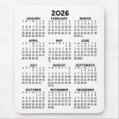 Kalender - witte achtergrond - Verticaal Muismat (Voorkant)