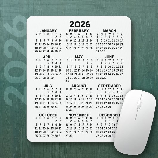 Kalender - witte achtergrond - Verticaal Muismat
