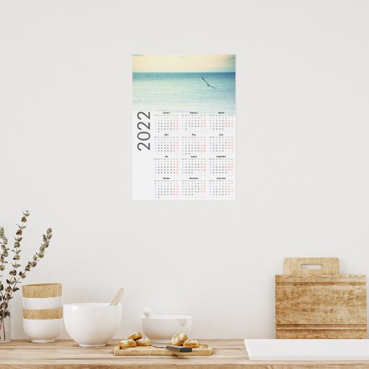 Kalender Zeemeeuw 2022 Poster - Maandag eerst (Keuken)