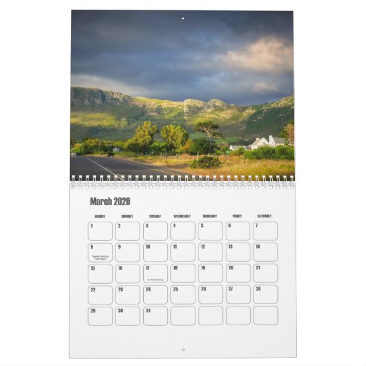 Kalender Zuid-Afrika (Mar 2026)