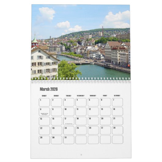 Kalender Zürich-Zwitserland (Mar 2026)