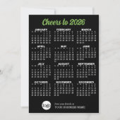 Kalender Zwart Groen Zakelijk Logo Vakantie Kaart (Voorkant)