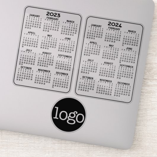 Kalender zwart - voeg logo of foto toe sticker (Detail)