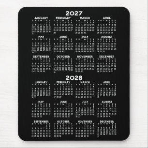 Kalender - zwarte achtergrond - Verticaal Muismat