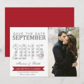 Kalenderaankondigingen Datum Bewaren | Trouwen Save The Date (Voorkant / Achterkant)