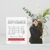 Kalenderaankondigingen Datum Bewaren | Trouwen Save The Date (Staand voorkant)