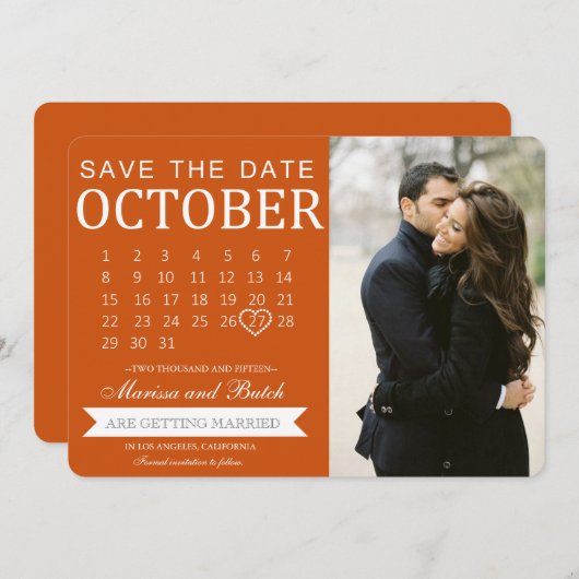 Kalenderaankondigingen 'Save the Date' | Trouwen Save The Date (Voorkant / Achterkant)