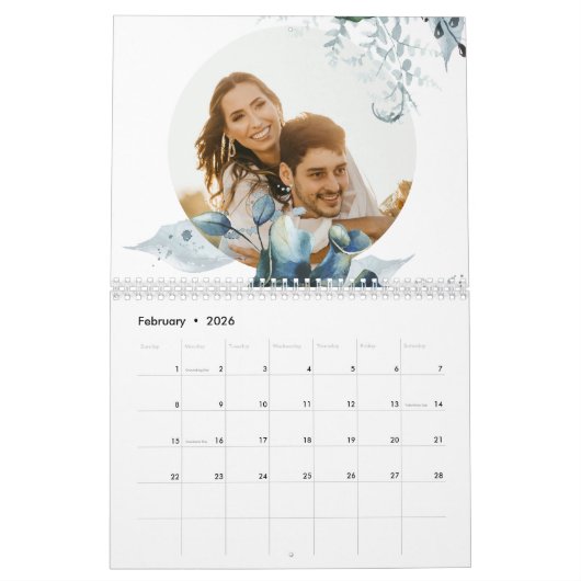 Kalenderblad Eucalyptus baard Kalender (Feb 2026)