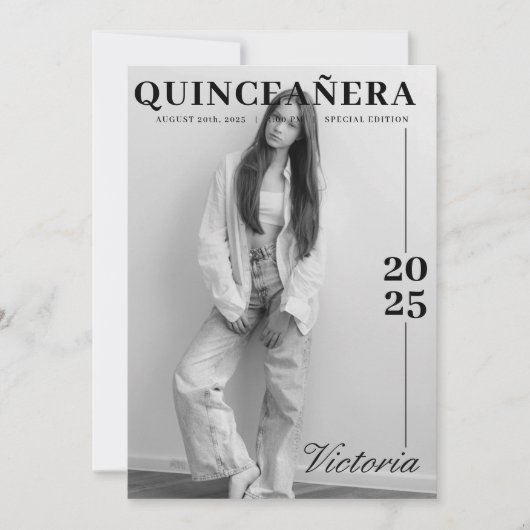 Kalenderblad quinceañera bewaar de datum kaart (Voorkant)
