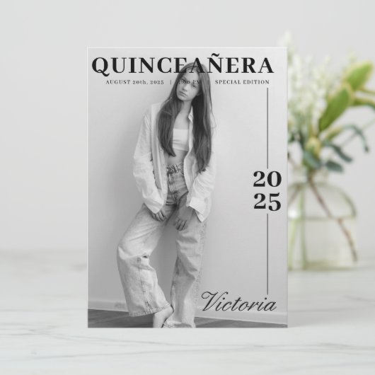 Kalenderblad quinceañera bewaar de datum kaart (Staand voorkant)