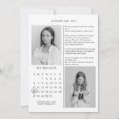 Kalenderblad quinceañera bewaar de datum kaart (Achterkant)