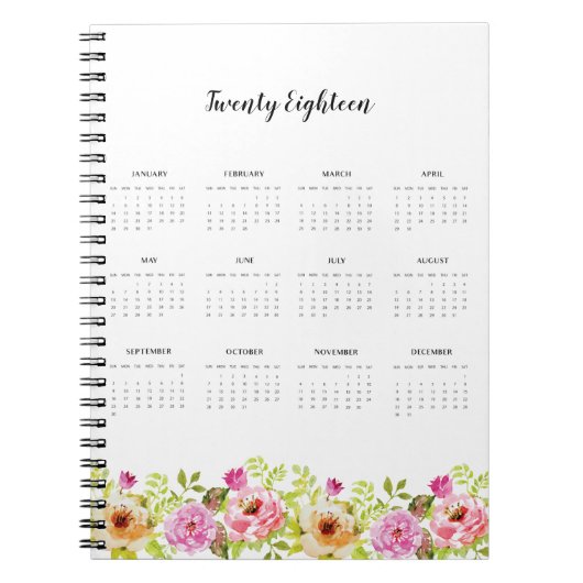 Kalenderbloemen 2018 notitieboek (Voorkant)