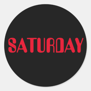 Kalenderdag door Janz Saturday Black Ronde Sticker