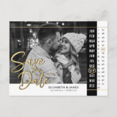 Kalenderfoto bruiloft Sla de datum op Briefkaart (Voorkant)