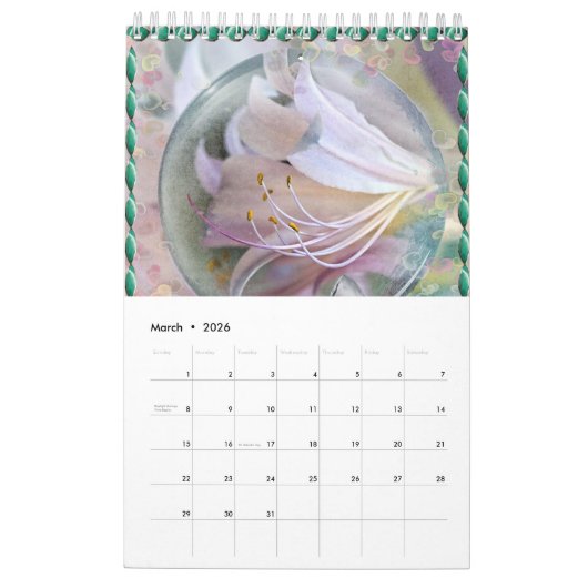 Kalendergalgen uit de tuin kalender (Mar 2026)