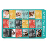 Kalenderjaar 2022 Moderne Photo Collage Moon Fase Magneet (Horizontaal)