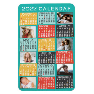 Kalenderjaar 2022 Moderne Photo Collage Moon Fase Magneet
