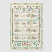 Kalenderjaar 2025 | Victoriaans Art Nouveau Custom Magnetische Uitnodiging (Voorkant)