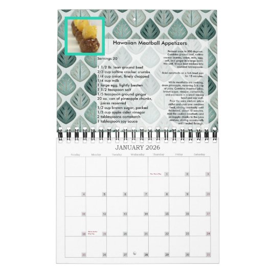 Kalenderjaar van het koken Recepten Bedrijf Promot Kalender (Jan 2026)