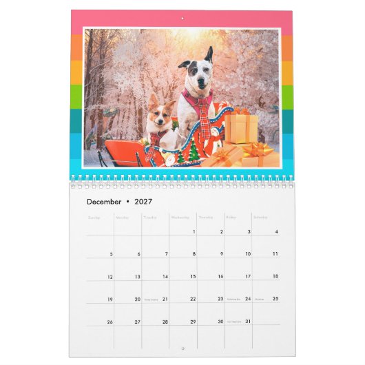Kalenderkotterhonden en dinosaurussen kalender (Dec 2027)