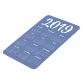 Kalendermagneet 2019 - Blauwe grijs Magneet (Linkerzijde)
