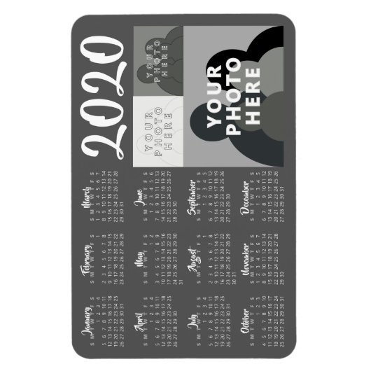 Kalendermagneet 2020 - 3 Aangepaste foto's - Sjabl Magneet (Verticaal)