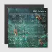 Kalendermagneet - Bloemen in de Jade Moonlight (Voorkant / Achterkant)