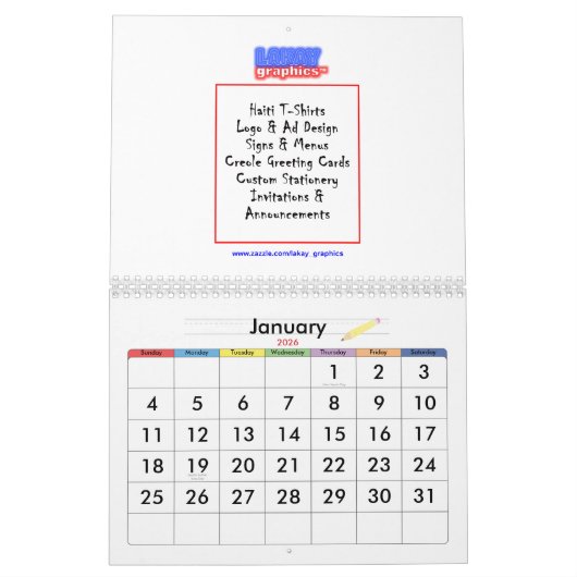 Kalenderontwerp Kalender (Jan 2026)