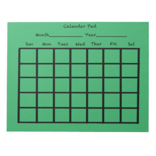 Kalenderpad groen notitieblok
