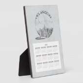 Kalenderplaats in het volledige jaar 2020 fotoplaat (Zijkant)