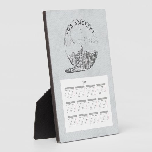 Kalenderplaats in het volledige jaar 2020 fotoplaat (Zijkant)