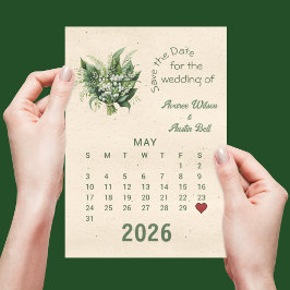 Kalenderstijl bruiloft Bewaar de datum mei Aankondigingskaart