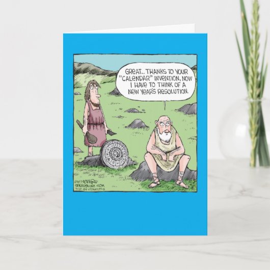 Kalenderuitvinding Nieuwjaar Joke Wenskaart Feestdagen Kaart (Voorkant)